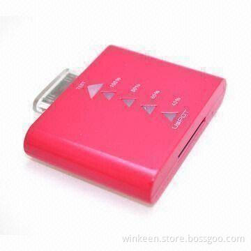 External Battery for Apple's iPod with 1,000mAh Lithium-ion Battery Capacity